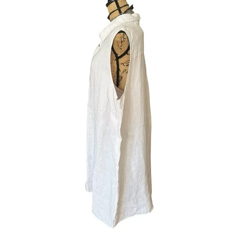 NEW - Tahari Sleeveless Cream Tunic 100% Linen - PLUS SIZE 2X - Picture 5 of 11